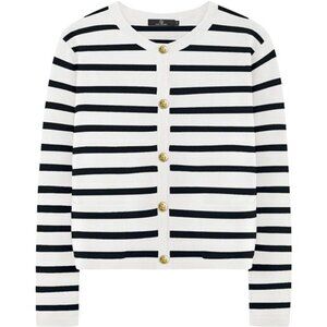 Women's Striped Cardigan Sweater – Trendy Long Sleeve Knit Top